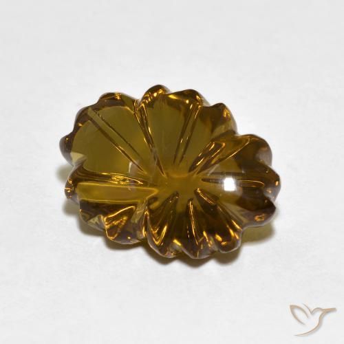 Quartzo Fumê Marrom Quente Natural 6.02ct, Flor cortada, Transparente