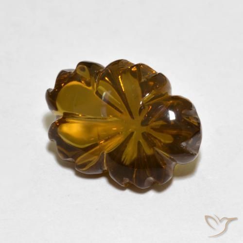 Quartzo Fumê Marrom Quente Natural 6.56ct, Flor cortada, Transparente