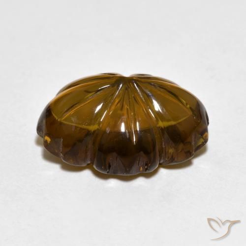 Quartzo Fumê Marrom Quente Natural 6.56ct, Flor cortada, Transparente