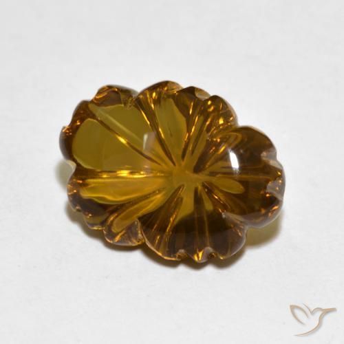Quartzo Fumê Marrom escuro Natural 6.82ct, Flor cortada, Transparente
