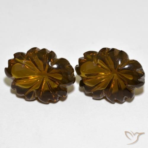 Pedras preciosas de Quartzo Fumê Marrom escuro natural de 20.15 ct, Flor cortada, Transparente