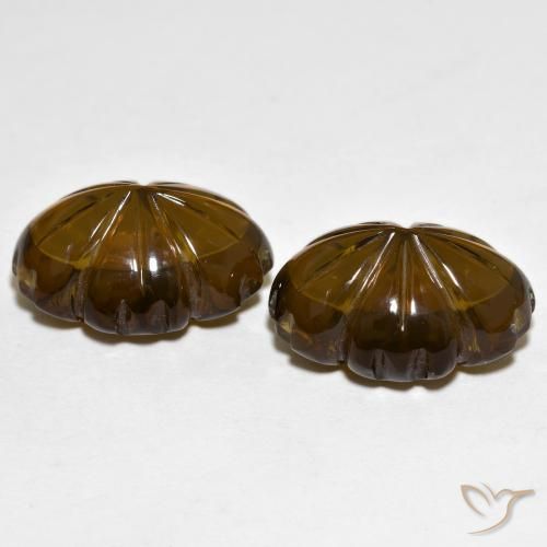 Pedras preciosas de Quartzo Fumê Marrom escuro natural de 20.15 ct, Flor cortada, Transparente