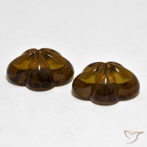 Pedras preciosas de Quartzo Fumê Castanho médio-escuro natural de 12.56 ct, Flor cortada, Transparente