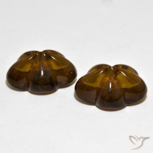 Pedras preciosas de Quartzo Fumê Marrom Quente natural de 19.11 ct, Flor cortada, Transparente