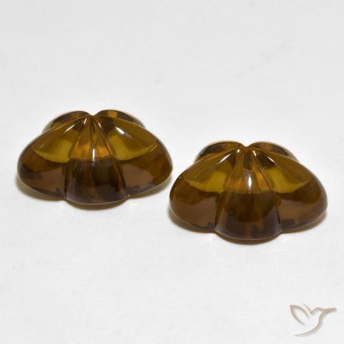 Pedras preciosas de Quartzo Fumê Marrom escuro natural de 13.02 ct, Flor cortada, Transparente