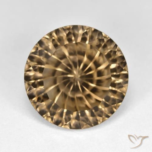 8.44ct Natural Castanho Médio-Claro Quartzo Fumê, Redondo, VS
