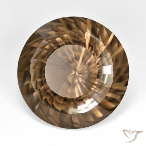 Quartzo Fumê Castanho médio Natural 15.46ct, Redondo, VVS-VS