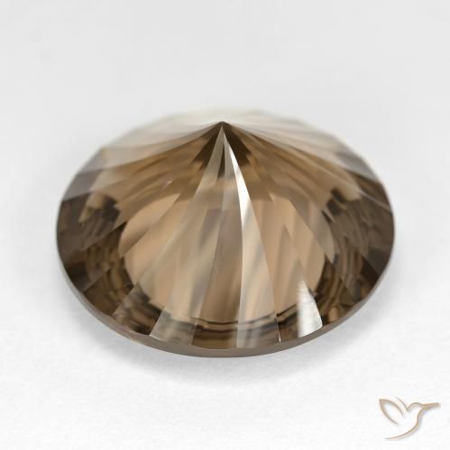 Quartzo Fumê Castanho médio Natural 15.46ct, Redondo, VVS-VS