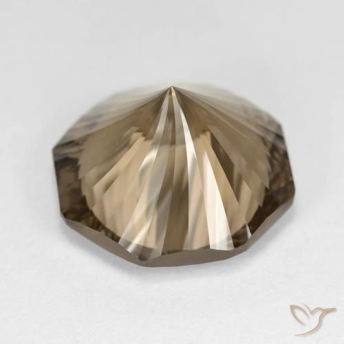 Quartzo Fumê Café Marrom Claro Natural 11.59ct, Corte Octógono / Esmeralda, VVS