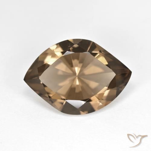 6.45ct Natural Marrom Quente Quartzo Fumê, Marquesa, VVS-VS