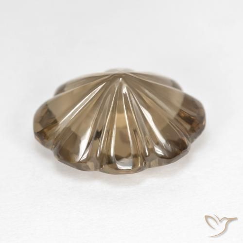 Quartzo Fumê Castanho Terroso Claro Natural 6.82ct, Flor cortada, VVS-VS