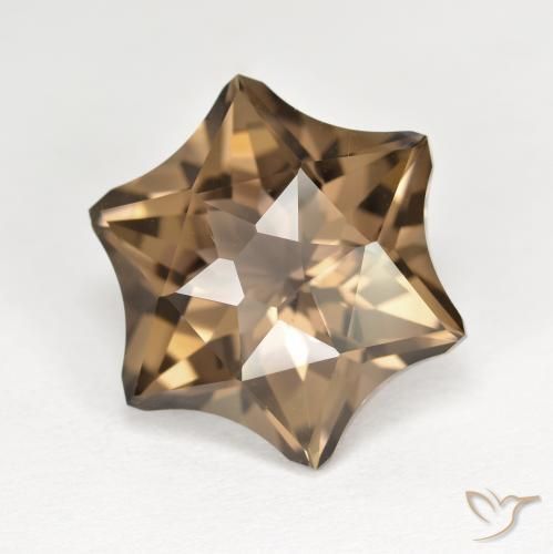 Quartzo Fumê Marrom Quente Natural 9.22ct, Chique, VVS