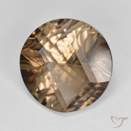 Quartzo Fumê Moca claro Natural 9.93ct, Redondo, VVS-VS
