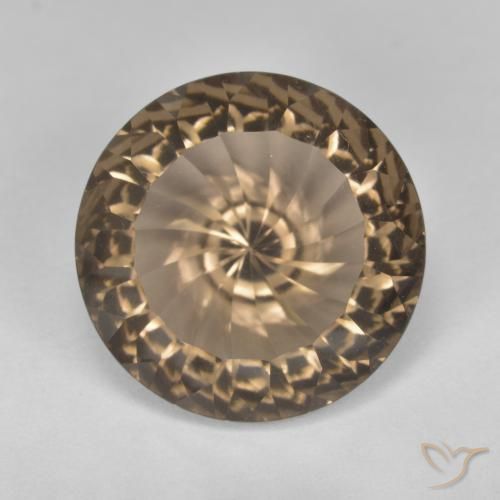 7.92ct Natural Castanho Médio-Claro Quartzo Fumê, Redondo, VVS-VS