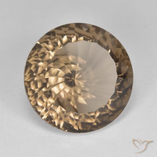 Quartzo Fumê Castanho Médio-Claro Natural 7.92ct, Redondo, VVS-VS