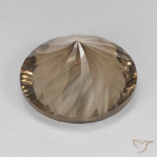 Quartzo Fumê Castanho Médio-Claro Natural 7.92ct, Redondo, VVS-VS