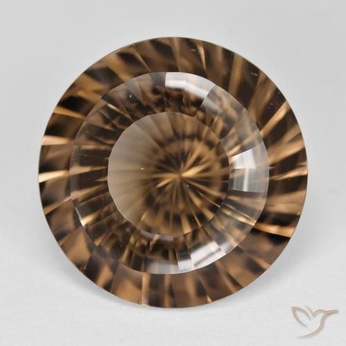 Quartzo Fumê Moca claro Natural 15.94ct, Redondo, VVS