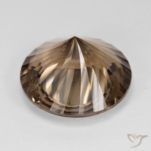 Quartzo Fumê Moca claro Natural 15.94ct, Redondo, VVS