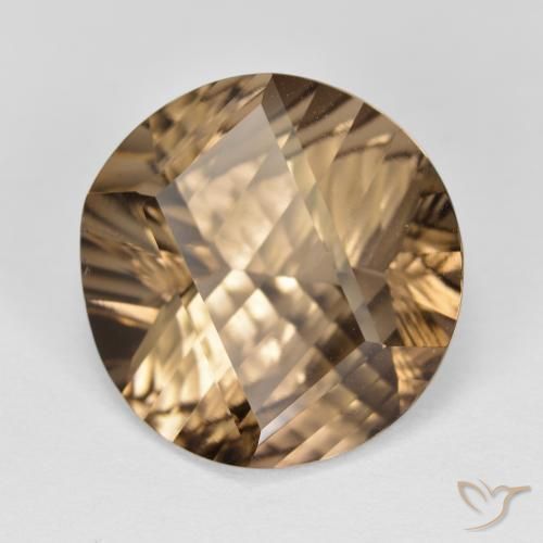 Quartzo Fumê Marrom claro Natural 9.89ct, Redondo, VVS