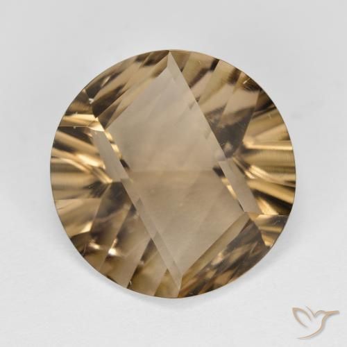 9.26ct Natural Marrom Quente Quartzo Fumê, Redondo, VVS-VS