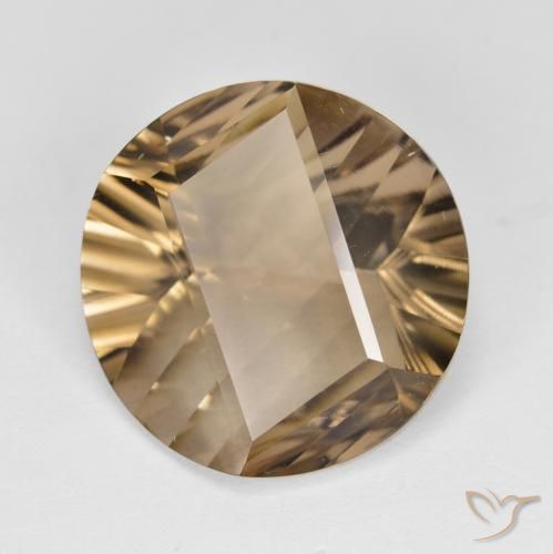 Quartzo Fumê Marrom Quente Natural 9.26ct, Redondo, VVS-VS