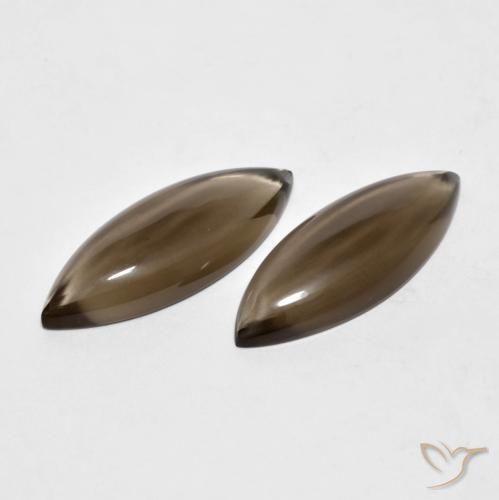 Pedras preciosas de Quartzo Fumê Hickory Brown natural de 11.08 ct, Marquesa, Transparente