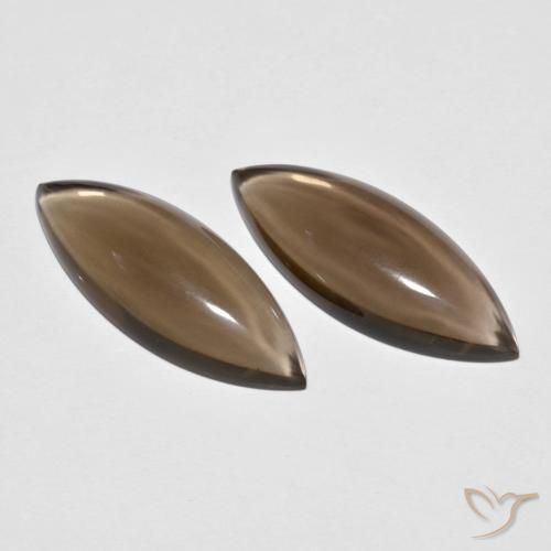 11.81ctw Natural Hickory Brown Quartzo Fumê, Marquesa, Transparente
