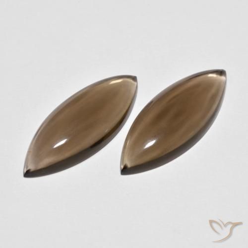 Pedras preciosas de Quartzo Fumê Hickory Brown natural de 11.81 ct, Marquesa, Transparente