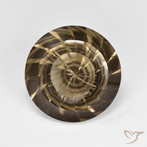5.42ct Natural Castanho Médio-Claro Quartzo Fumê, Redondo, VVS