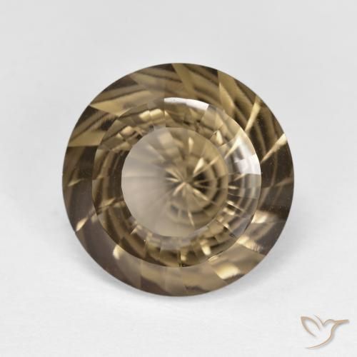 Quartzo Fumê Castanho Médio-Claro Natural 5.42ct, Redondo, VVS