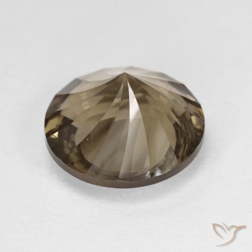 Quartzo Fumê Castanho Médio-Claro Natural 5.42ct, Redondo, VVS