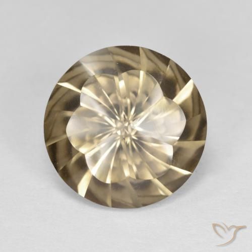 4.72ct Natural Marrom Quente Quartzo Fumê, Redondo, VS