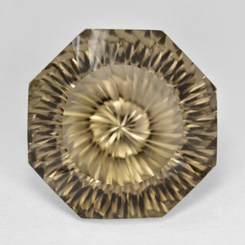 Quartzo fumê marrom natural 17,73ct, corte esmeralda, VVS-VS