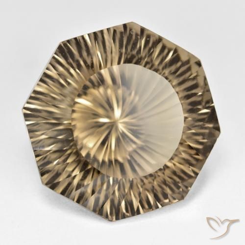 Quartzo Fumê Castanho Terroso Claro Natural 18.50ct, Corte Octógono / Esmeralda, VVS-VS