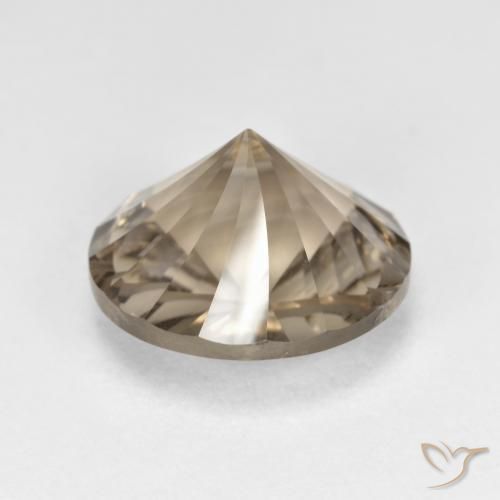 Quartzo Fumê madeira marrom Natural 5.28ct, Redondo, VVS-VS