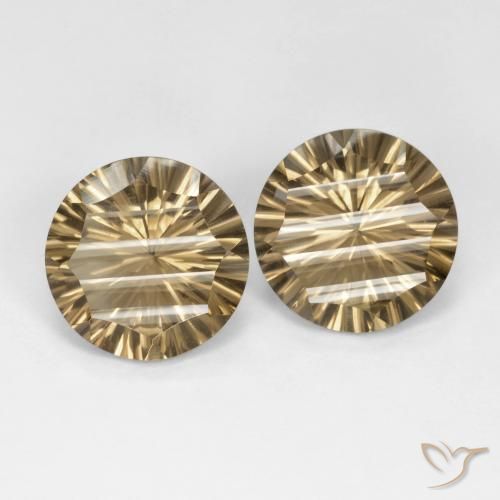 Pedras preciosas de Quartzo Fumê Marrom Quente natural de 10.22 ct, Redondo, VS