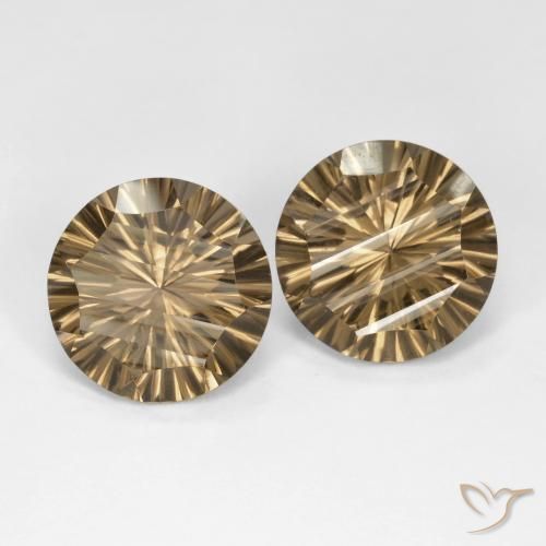 Pedras preciosas de Quartzo Fumê Castanho Médio-Claro natural de 10.25 ct, Redondo, VS