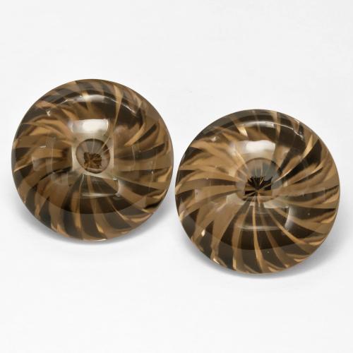 Pedras preciosas de quartzo fumê marrom natural de 25,45 ct, corte redondo, VVS