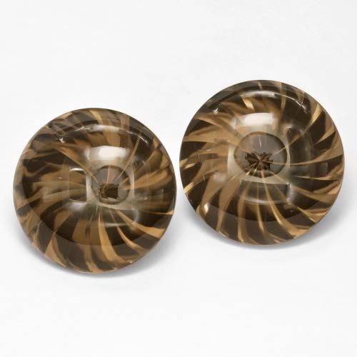 Pedras preciosas de quartzo fumê marrom natural de 25,45 ct, corte redondo, VVS