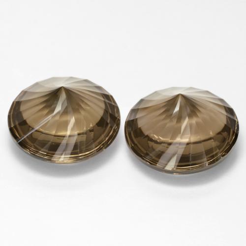 Pedras preciosas de quartzo fumê marrom natural de 25,45 ct, corte redondo, VVS