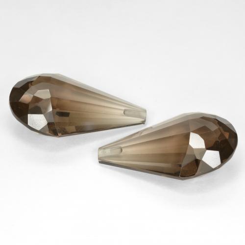 Pedras preciosas de Quartzo Fumê Marrom Quente natural de 29.20 ct, Briolette, VVS