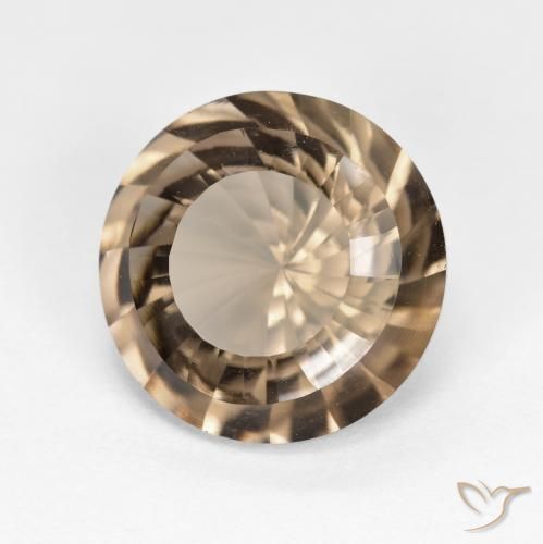 Quartzo Fumê Moca claro Natural 5.41ct, Redondo, VVS