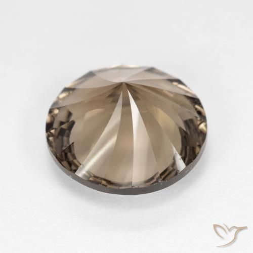 Quartzo Fumê Moca claro Natural 5.41ct, Redondo, VVS