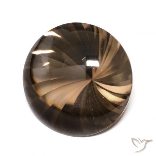 Quartzo Fumê Castanho médio Natural 12.11ct, Redondo, Transparente