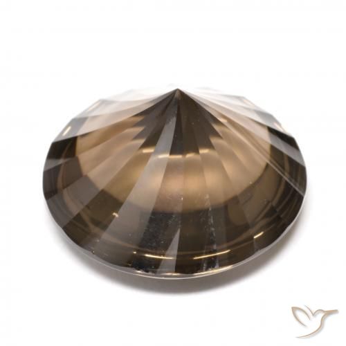 Quartzo Fumê Castanho médio Natural 12.11ct, Redondo, Transparente
