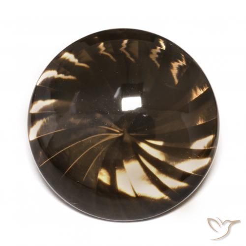 12.28ct Natural Castanho médio Quartzo Fumê, Redondo, Transparente