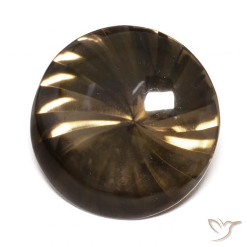 10.52ct Natural Marrom claro Quartzo Fumê, Redondo, Transparente