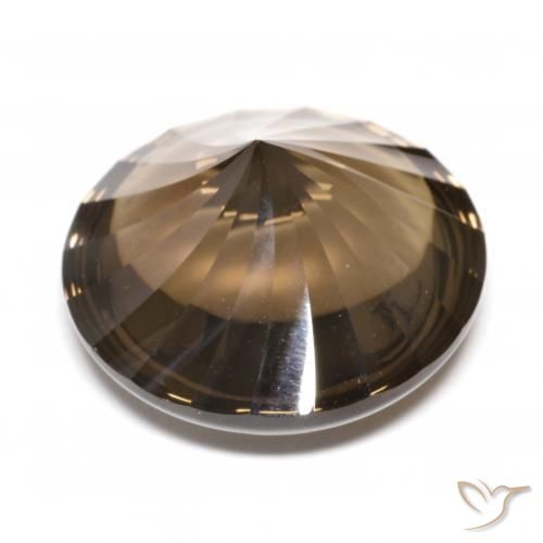 Quartzo Fumê Gingerbread Marrom Natural 13.07ct, Redondo, Transparente