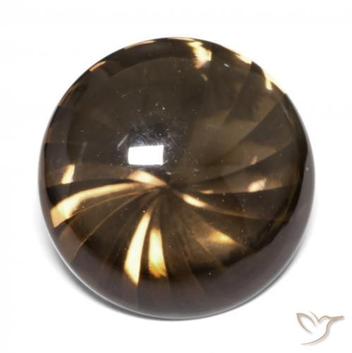 Quartzo Fumê Gingerbread Marrom Natural 12.95ct, Redondo, Transparente