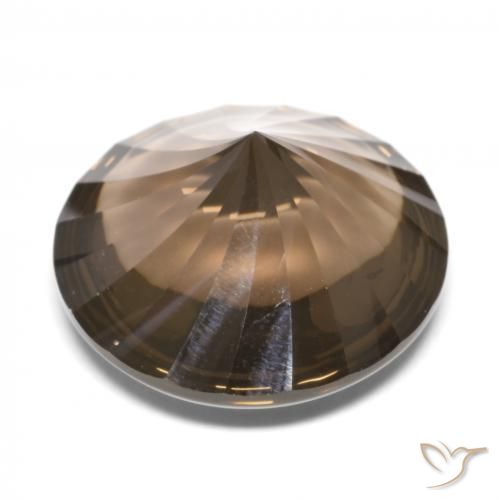 Quartzo Fumê Gingerbread Marrom Natural 12.95ct, Redondo, Transparente